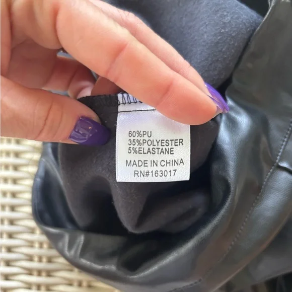 Princess Polly Braden Pleather‎ High Rise Flare Black Pant 4 gothic grunge - Picture 7 of 11